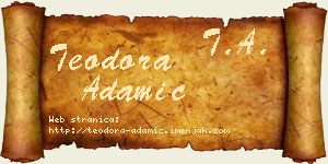 Teodora Adamić vizit kartica